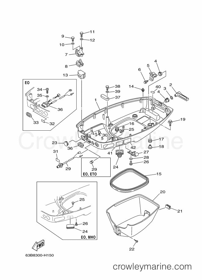 Yamaha Motors 40VMHOS (63B8) [110] - BOTTOM COWLING