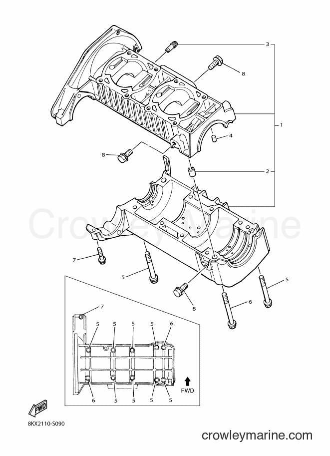 Yamaha Motors VK540F (8KX1) [020] - CRANKCASE