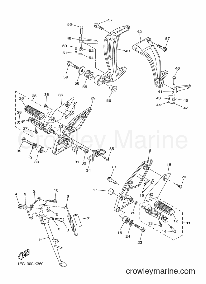 Yamaha Motors FZ1-NA (22CF) [050] - STAND & FOOTREST