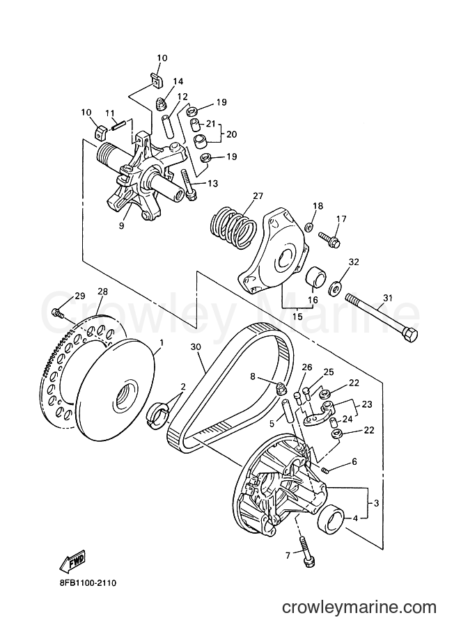 Yamaha Motors SXV70ER (8FB1) [030] - PRIMARY SHEAVE