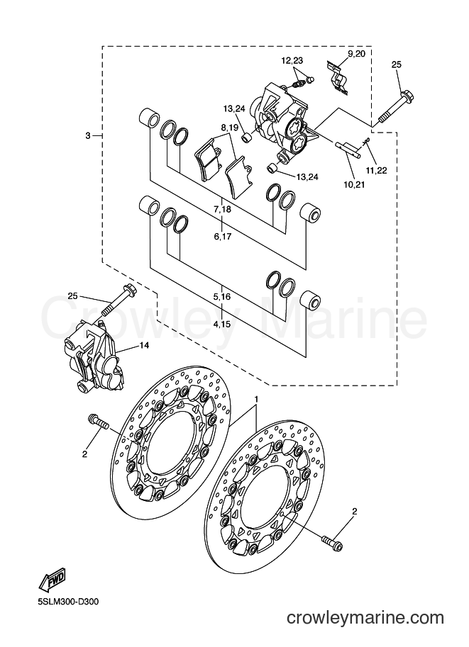 2005 Sport Bike YZF-R6 - YZF-R6 (5SLM) [020] - FRONT BRAKE CALIPER
