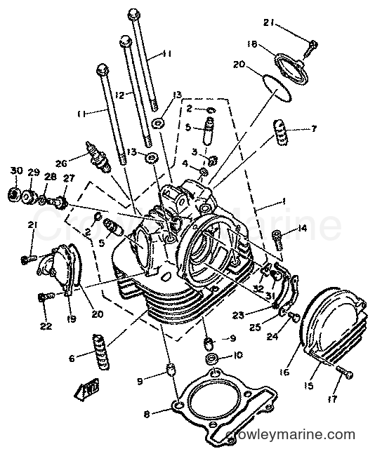 1981 Dirt Bike XT250 - XT250 (5G4) [999] - CYLINDER HEAD