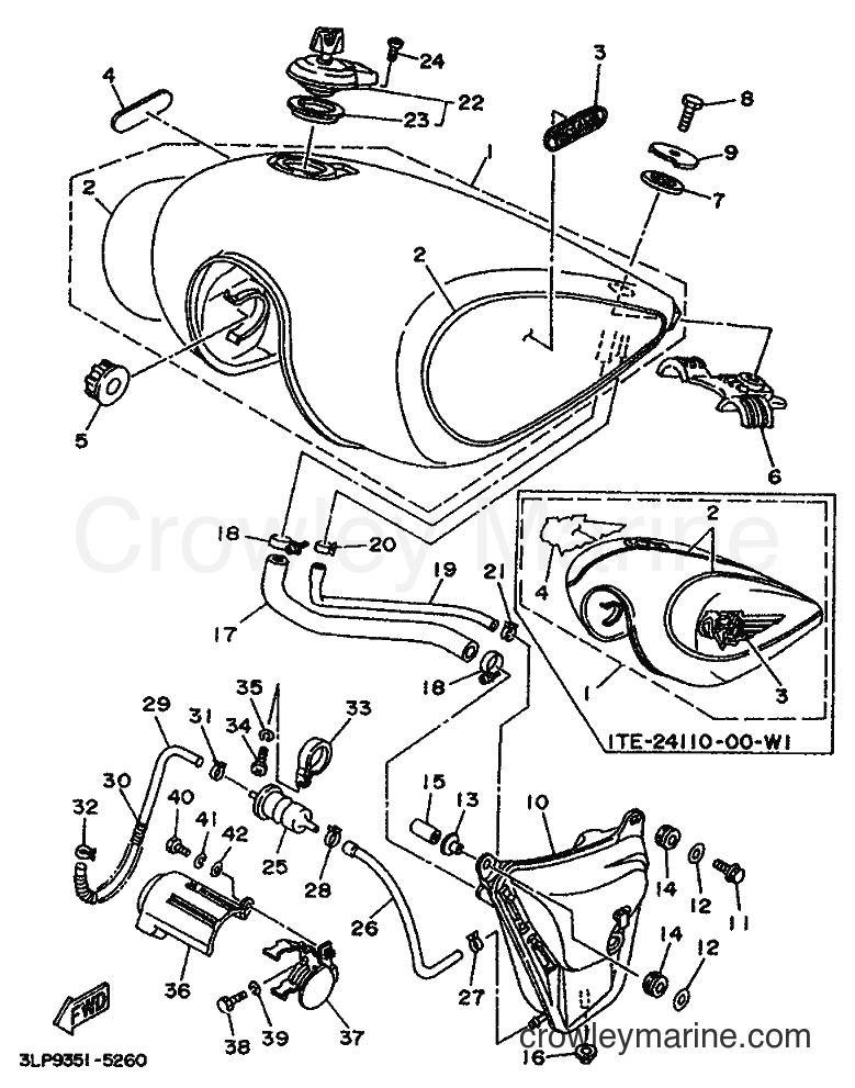 1995 Cruiser XV1100 - XV1100 (3EF6) [999] - FUEL TANK