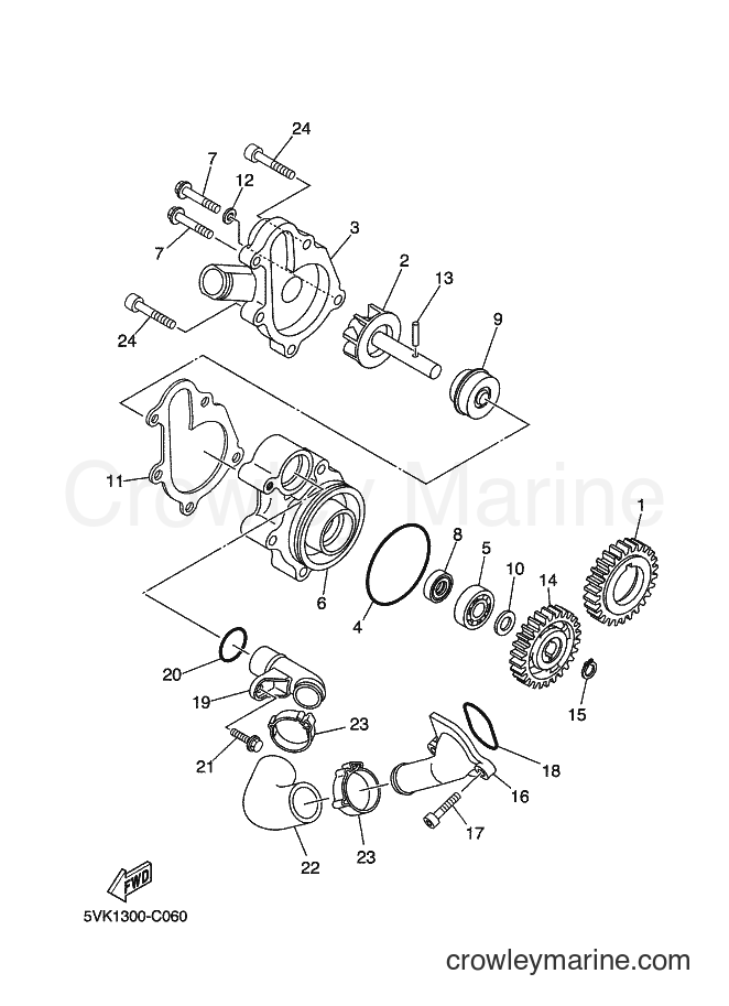 2004 Dirt Bike XT660R - XT660R (5VK1) [040] - WATER PUMP