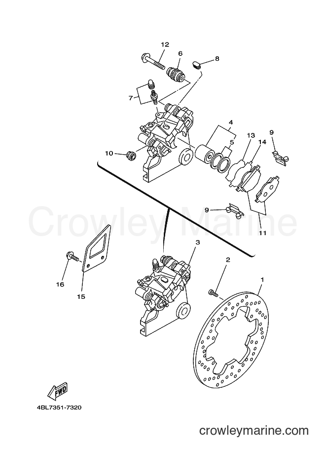 2000 Dirt Bike DT125R - DT125R (4DJA) [010] - REAR BRAKE CALIPER