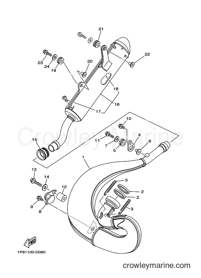 Yamaha Motors YZ250 (1P83) [010] - EXHAUST