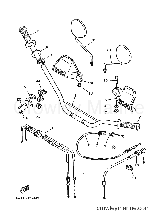 1991 Dirt Bike XTZ750 - XTZ750 (3WY2) [010] - STEERING HANDLE. CABLE