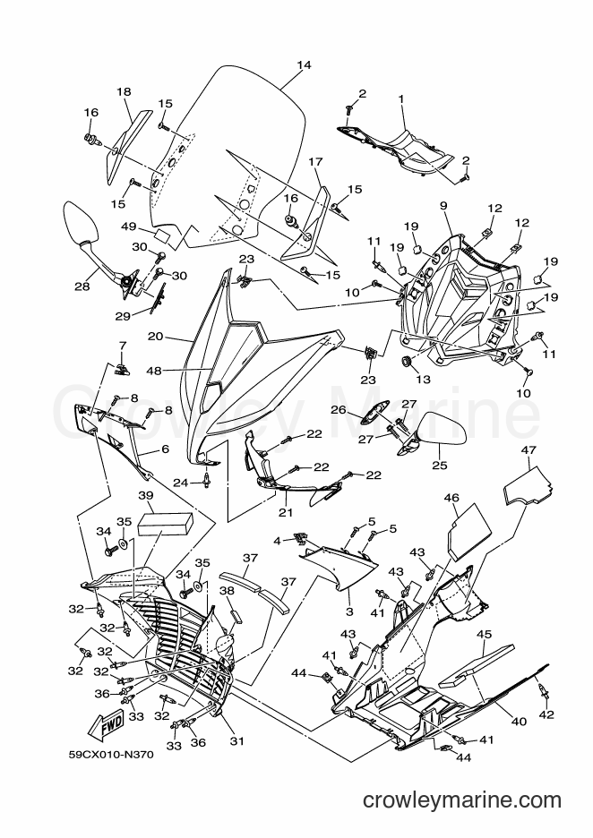 Yamaha Motors XP500A (59CX) [010] - WINDSHIELD