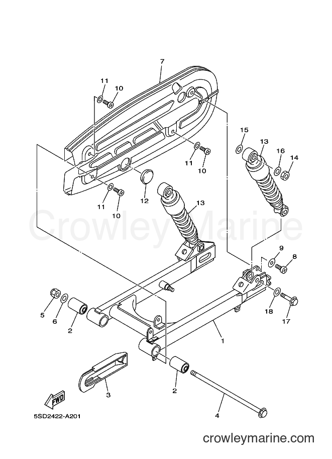 2003 Scooter T105SE - T105SE (5SD4) [010] - REAR ARM & SUSPENSION