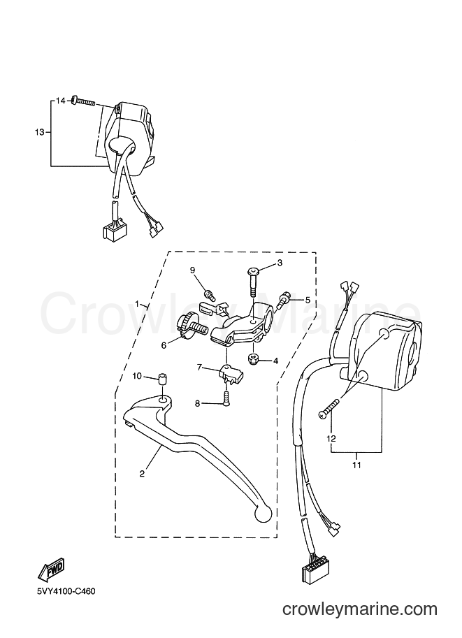 2004 Sport Bike YZF-R1 - YZF-R1 (5VY4) [010] - HANDLE SWITCH & LEVER