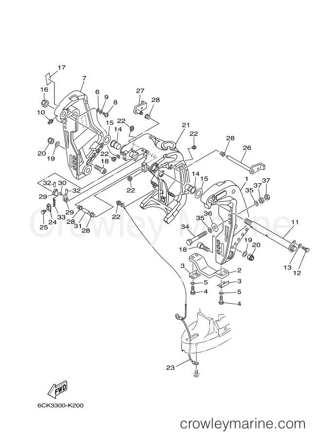 Yamaha Motors F80CEDL (6CK3) [020] - BRACKET 1
