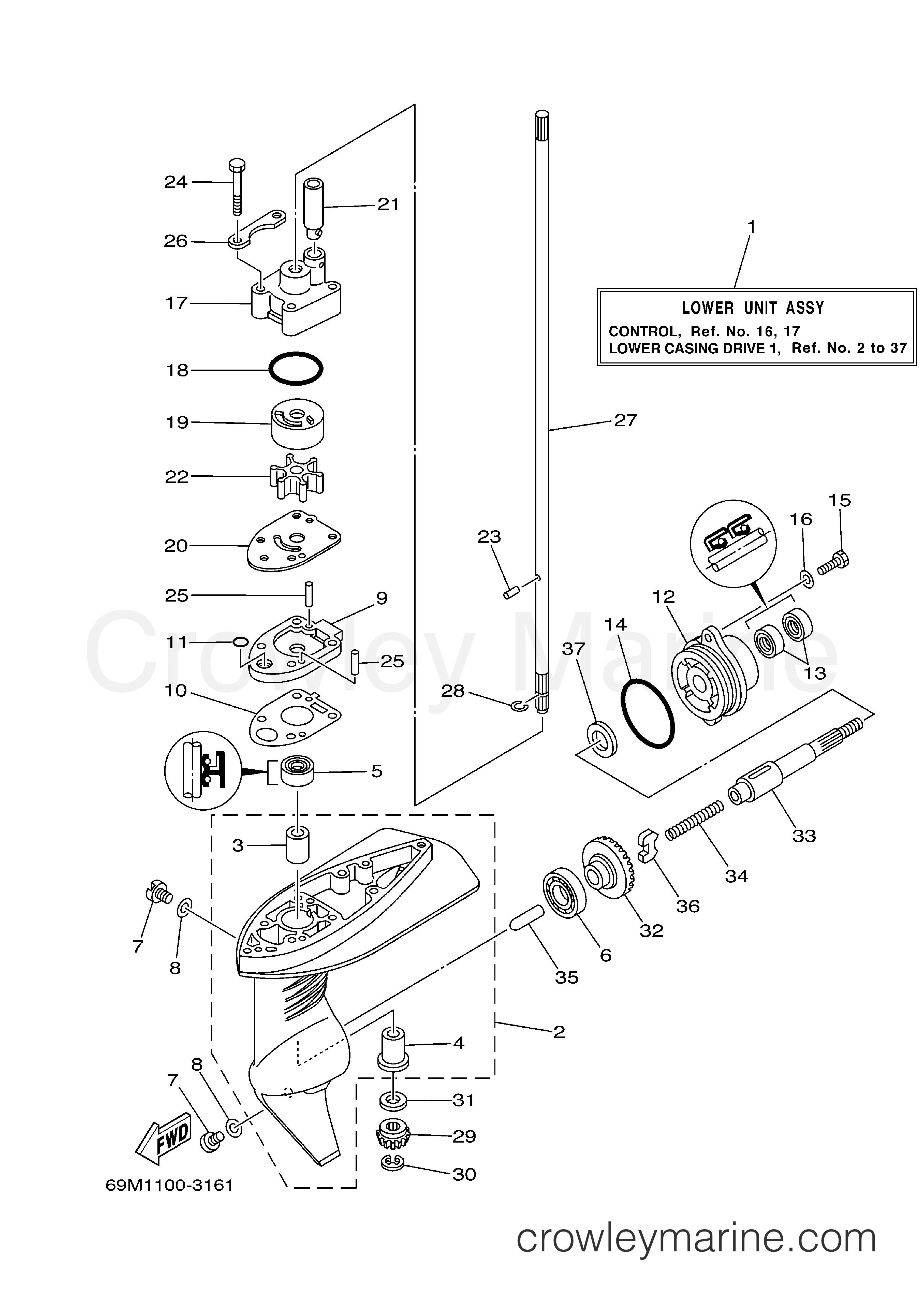 Yamaha Motors F2.5MSH - LOWER CASING DRIVE 1
