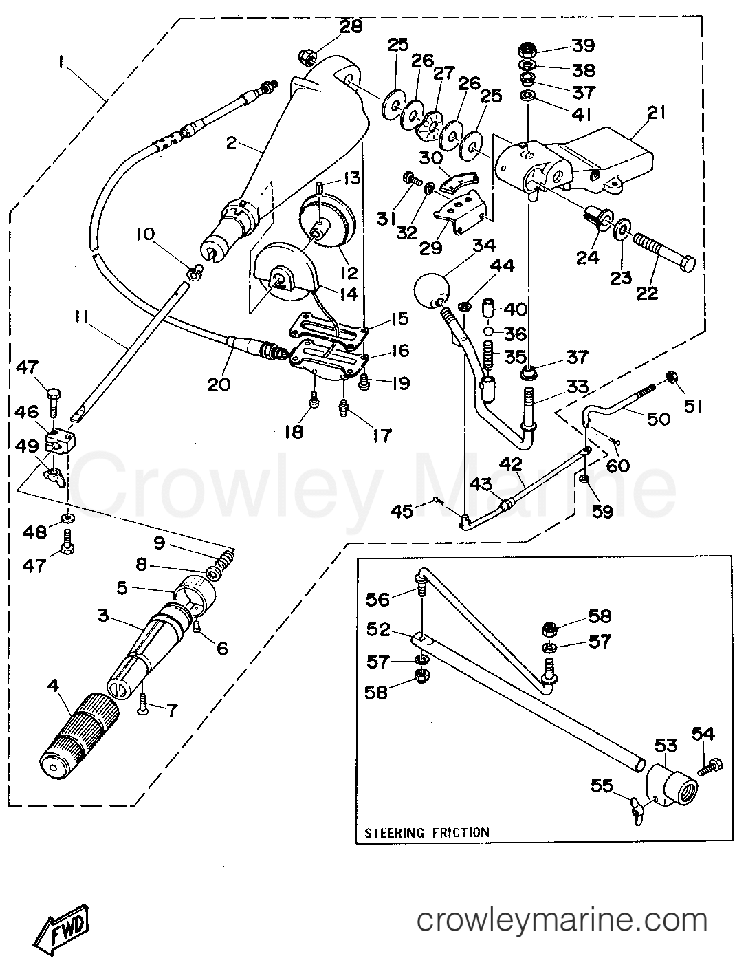 Yamaha Motors P60TLHS - STEERING