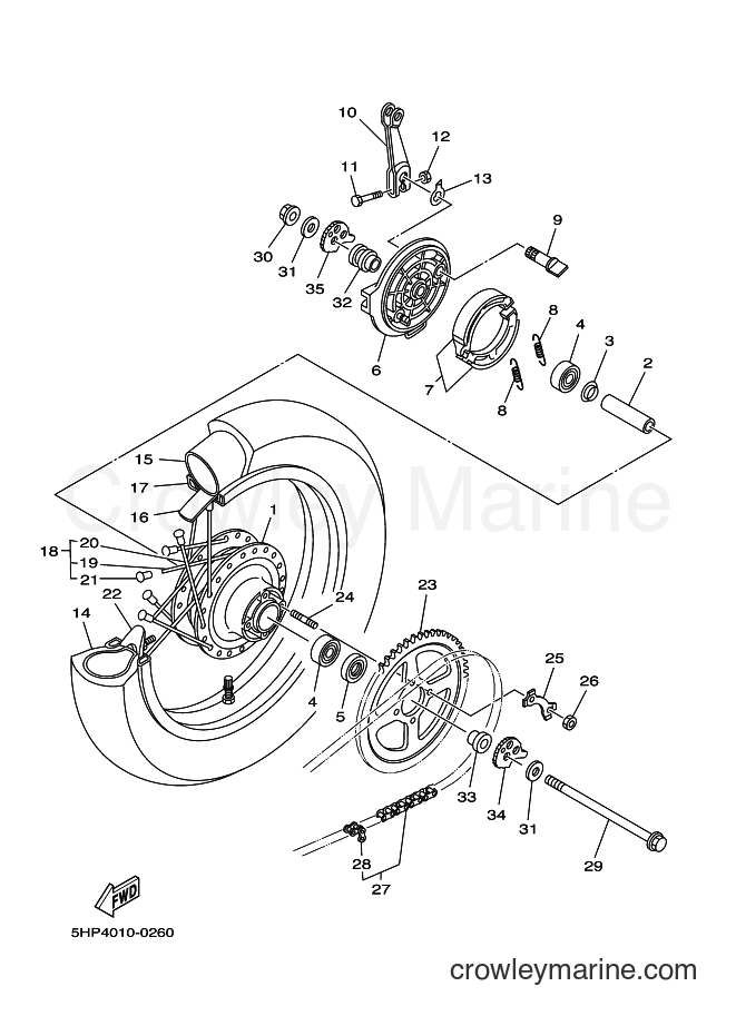 Yamaha Motors TT-R125LW (5HP4) [120] - REAR WHEEL