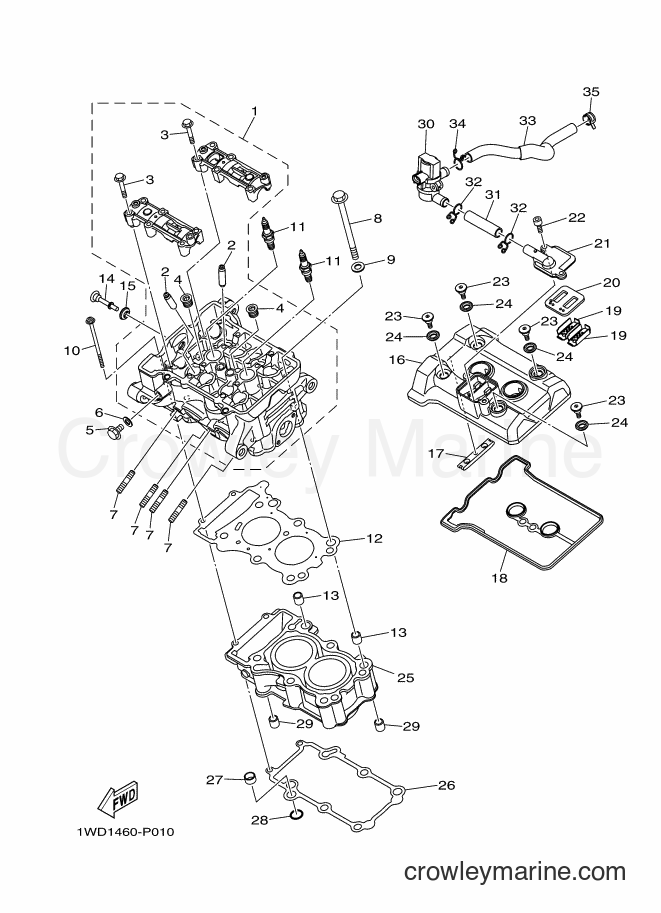 CYLINDER HEAD - 2015 Sport Bike YZF-R25 (YZF-R25 (1WD6) [010