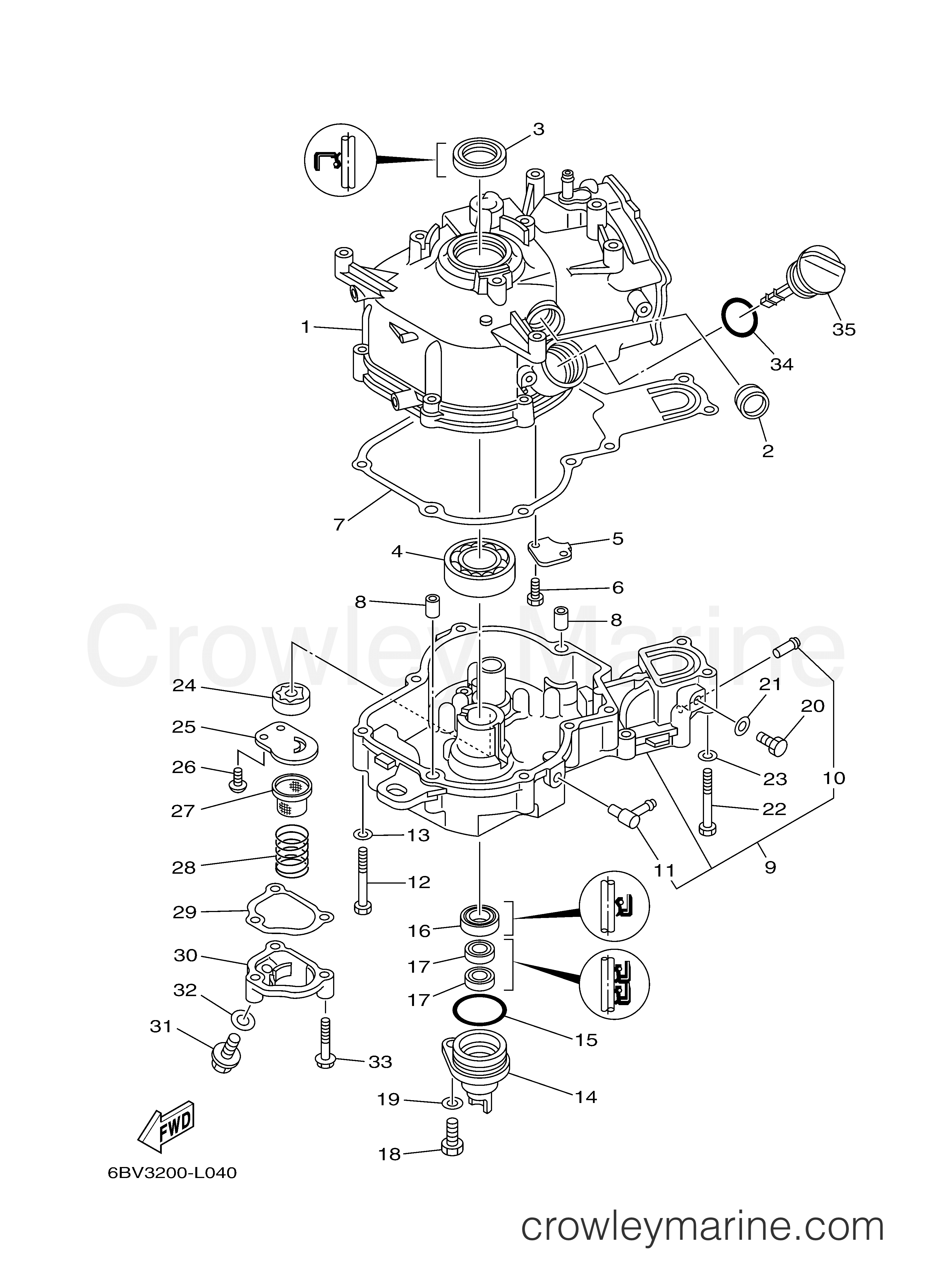 Yamaha Motors F6LMHA - CYLINDER CRANKCASE 2