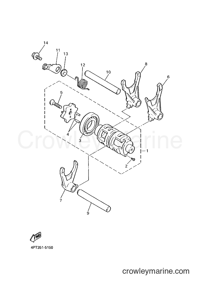 Yamaha Motors XT600E (4PTA) [050] - SHIFT CAM & FORK