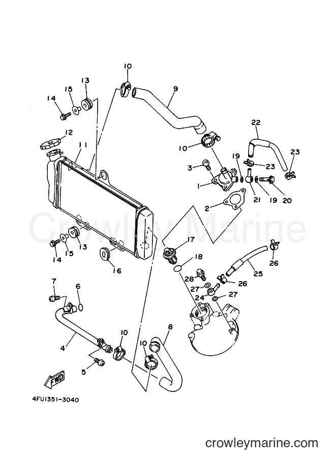 2000 Dirt Bike TDR125 - TDR125 (5AN8) [080] - RADIATOR & HOSE