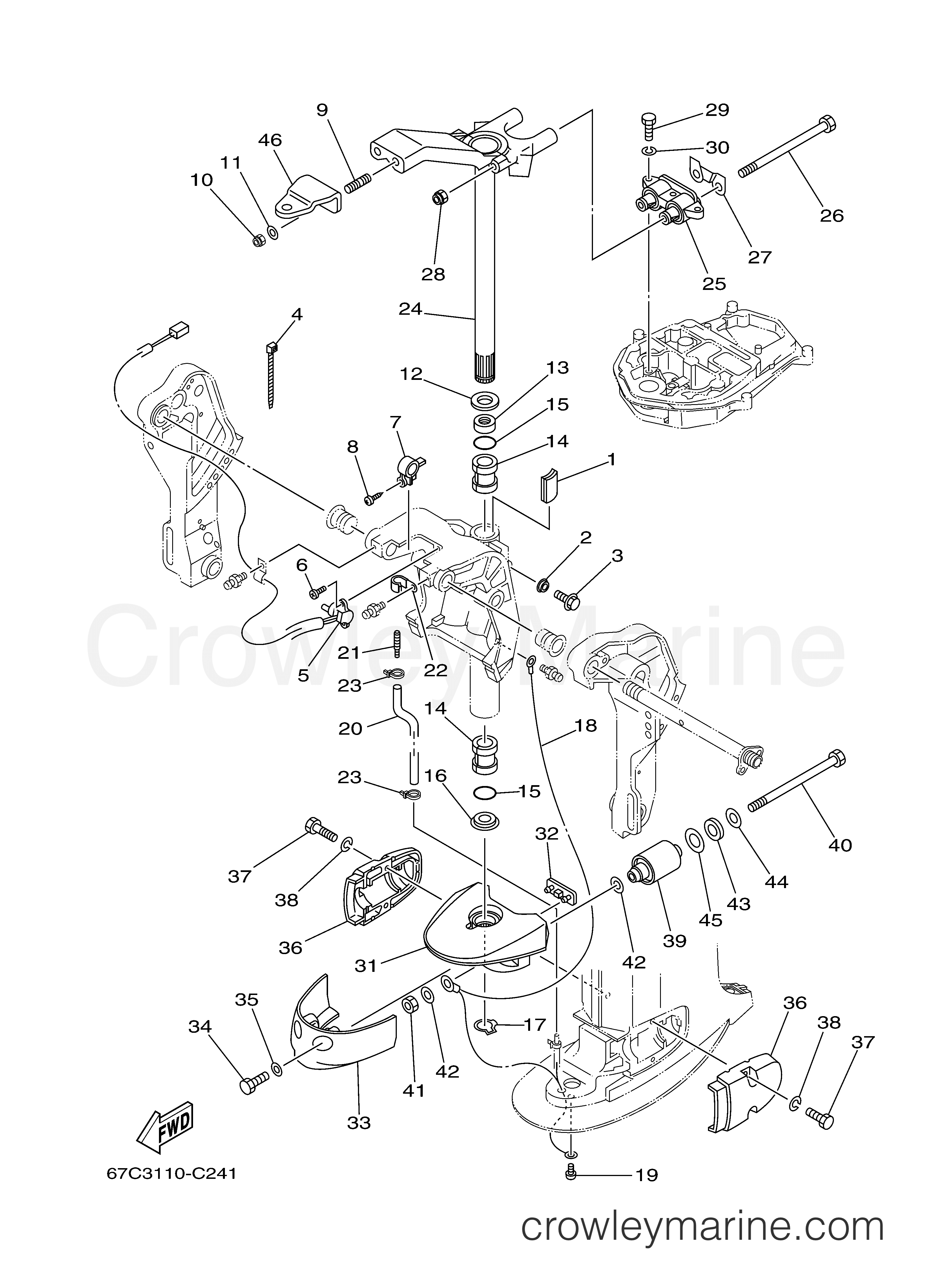 Yamaha Motors F40BEJR - BRACKET 3