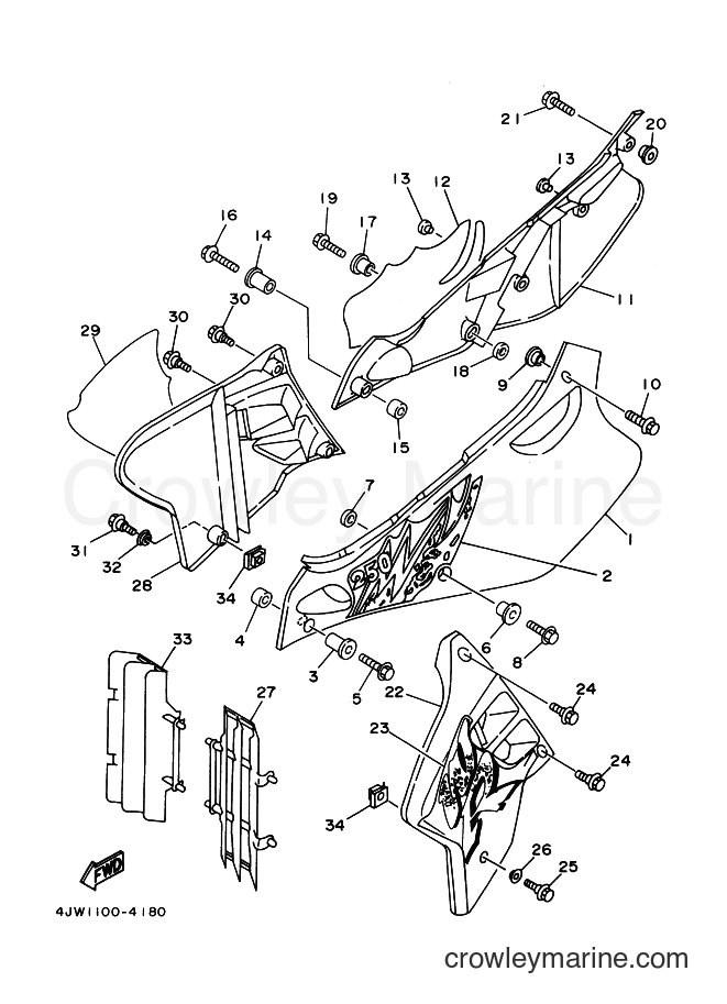 Yamaha Motors WR250Z (4JW2) [999] - SIDE COVER