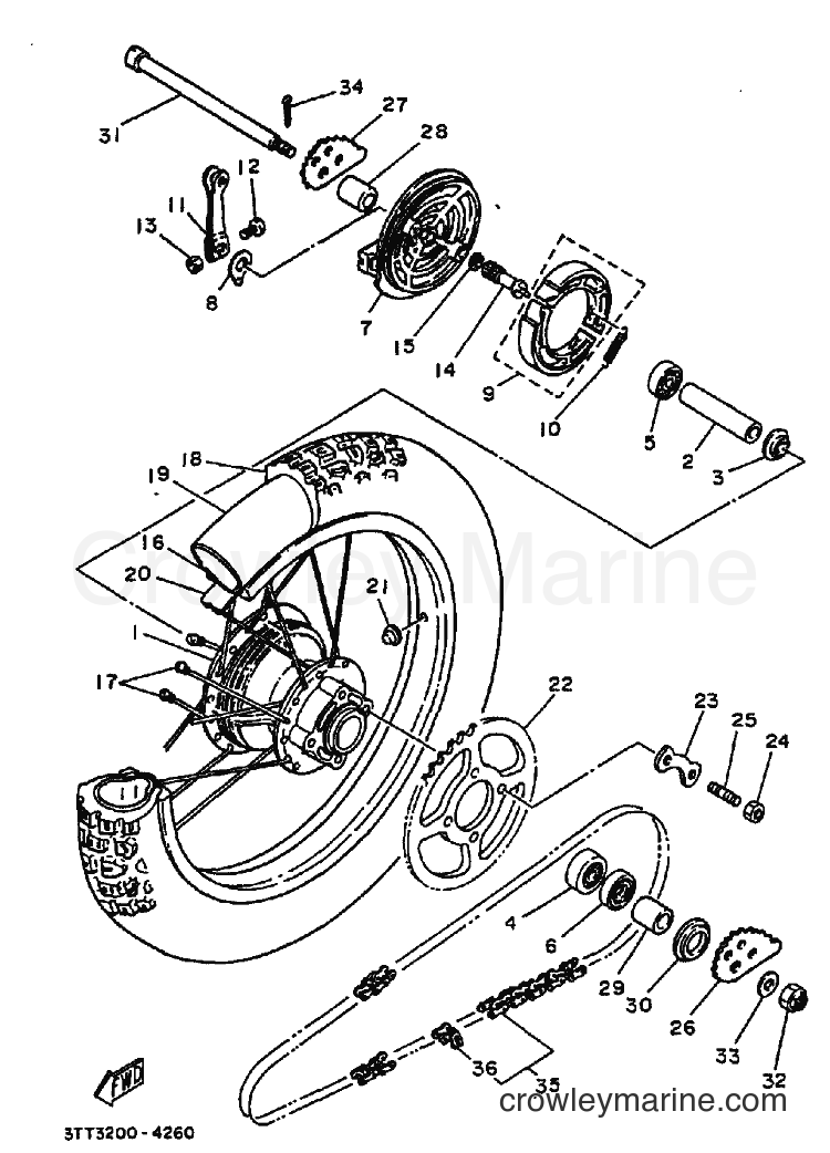 1995 Dirt Bike DT175 - DT175 (3FJ8) [010] - REAR WHEEL