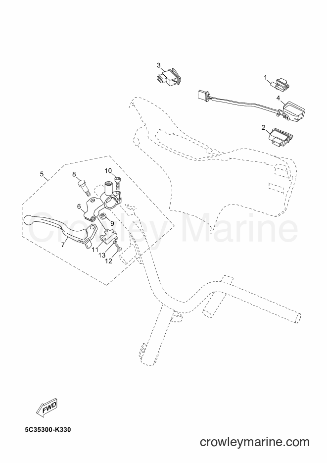 Yamaha Motors YN50FU (5C3B) [020] - HANDLE SWITCH & LEVER