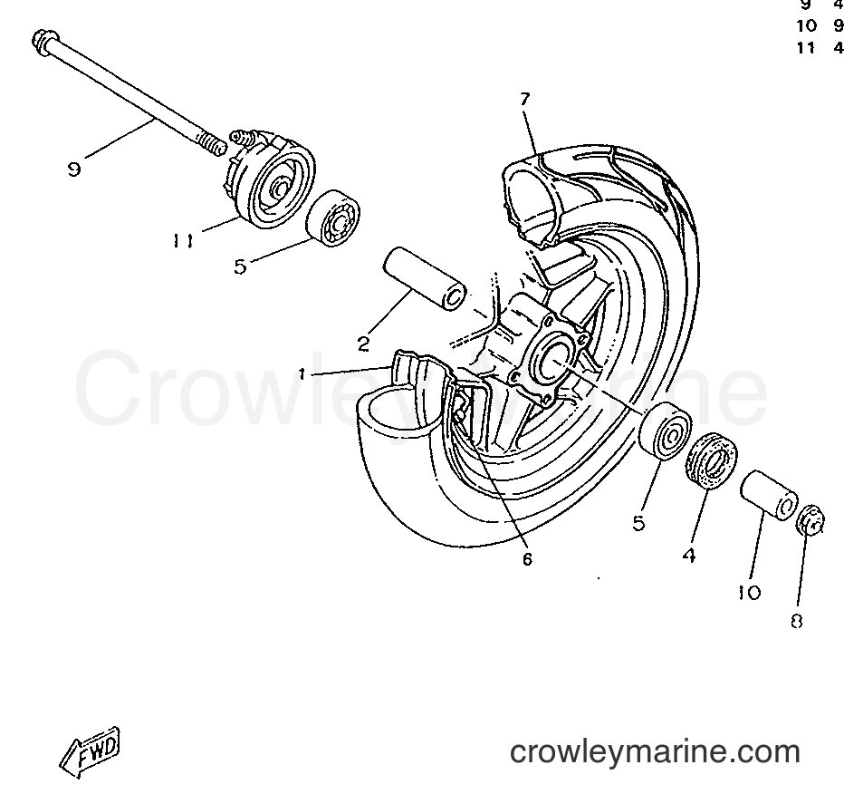 1996 Scooter CW50RS - CW50RS (4YA1) [999] - FRONT WHEEL