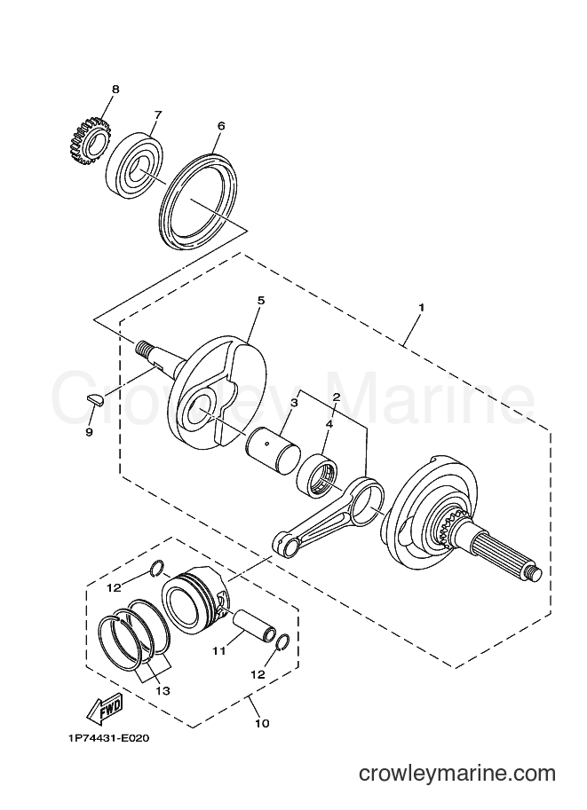 2009 Scooter AF115S - AF115S (4D06) [010] - CRANKSHAFT & PISTON