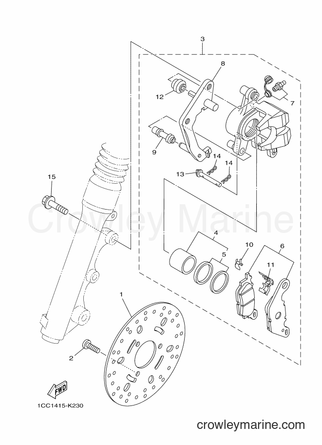 Yamaha Motors XC100E (1RS1) [010] - FRONT BRAKE CALIPER