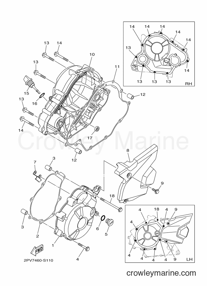 2017 Scooter T150 - T150 (2PV7) [010] - CRANKCASE COVER 1