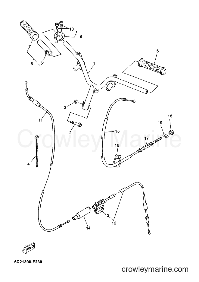 Yamaha Motors YN50 (5C27) [040] - STEERING HANDLE & CABLE