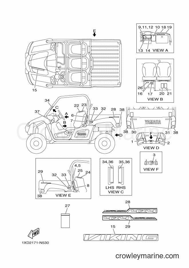 2014 ATV YXM700 - YXM700 (1XD7) [010] - EMBLEM & LABEL 1