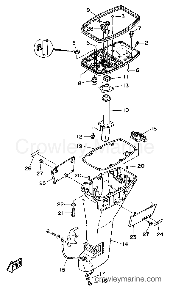 Yamaha Motors F9.9MSHS - UPPER CASING