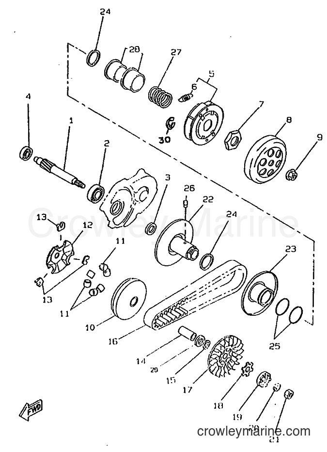 1998 Scooter CW50RS - CW50RS (5CX1) [010] - CLUTCH