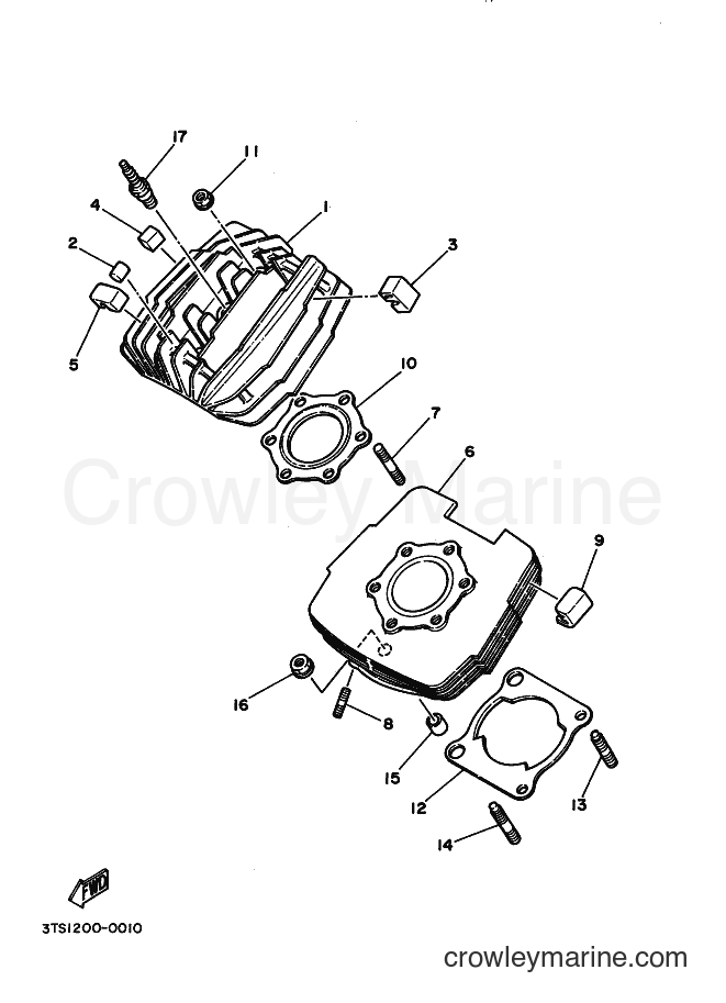 1991 Dirt Bike DT175 - DT175 (3FJ4) [010] - CYLINDER HEAD