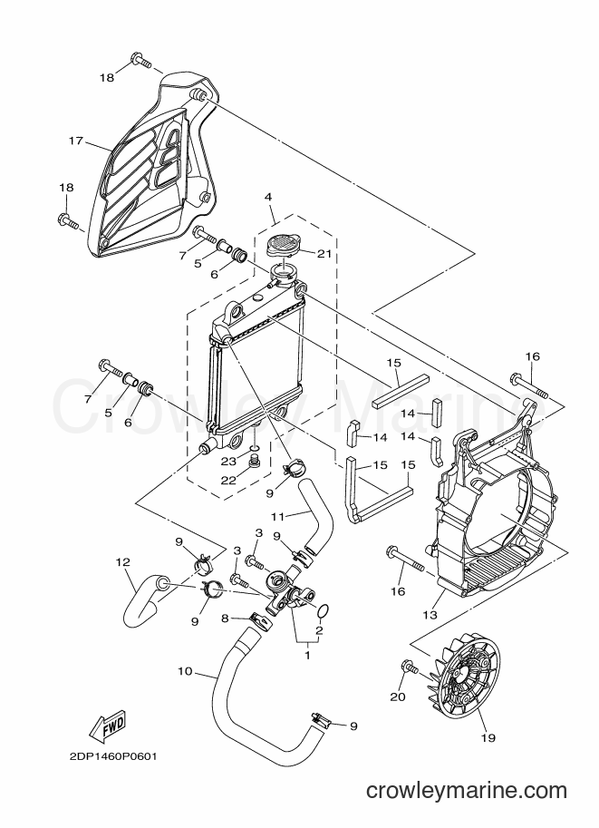 2015 Scooter GPD125-A - GPD125-A (2DS5) [010] - RADIATOR & HOSE