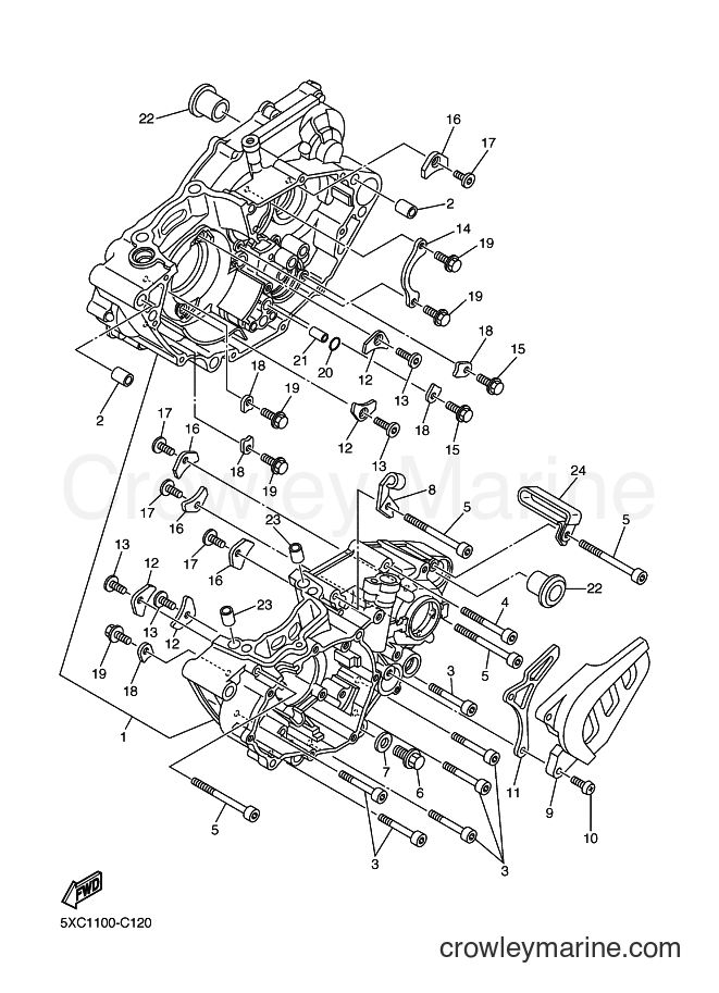 2004 Dirt Bike YZ250F - YZ250F (5XC2) [040] - CRANKCASE