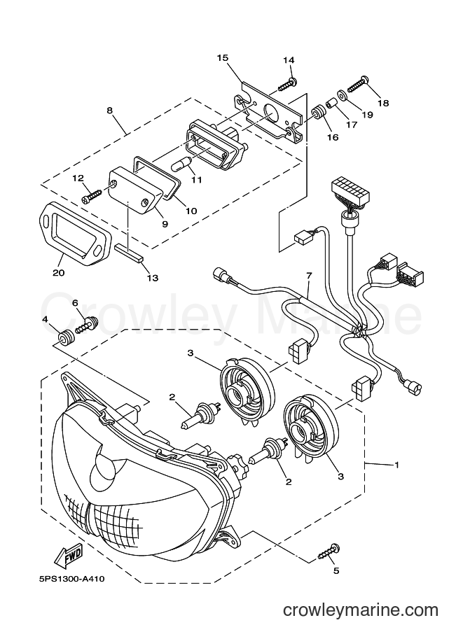 2002 Street Bike TDM900 - TDM900 (5PS1) [070] - HEADLIGHT