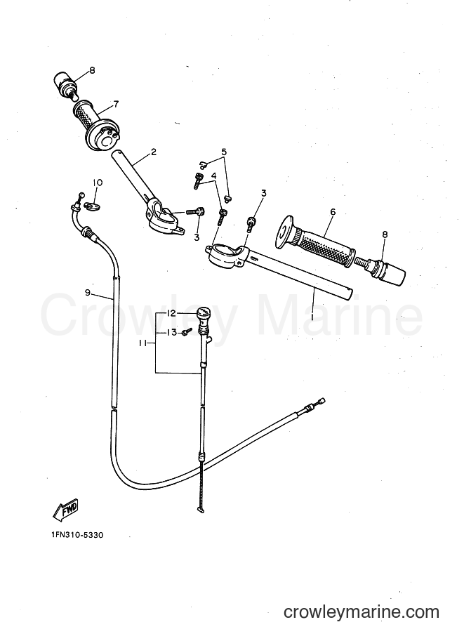 1987 Sport Bike FZ750 T - FZ750 T (2MG) [999] - STEERING HANDLE & CABLE