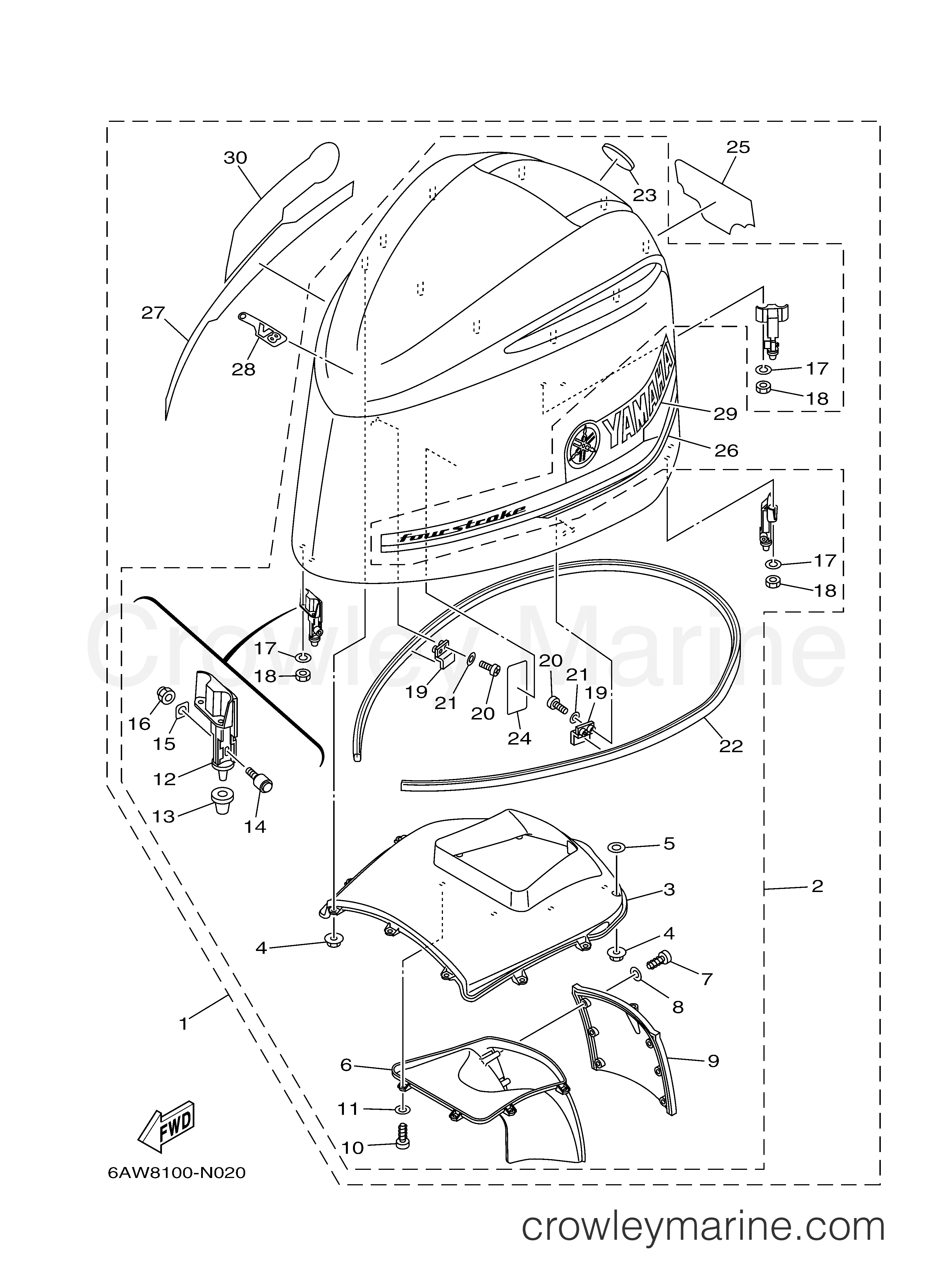 Yamaha Motors LF350UCB - TOP COWLING