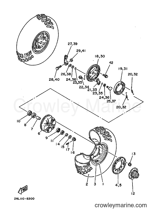1988 ATV YFP350 - YFP350 (2TX0) [015] - FRONT WHEEL