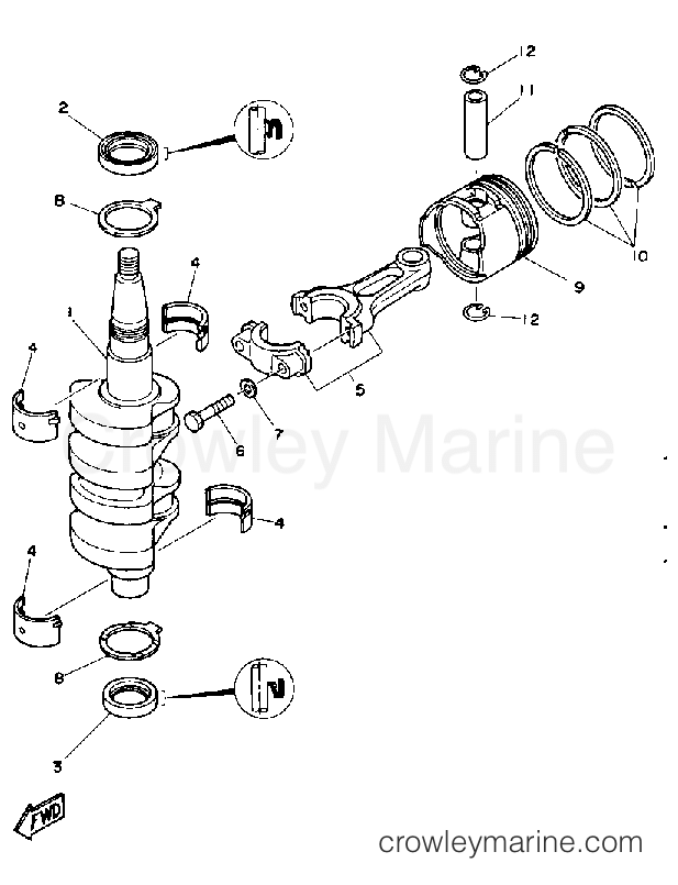 Yamaha Motors FT9.9EXD - CRANKSHAFT PISTON