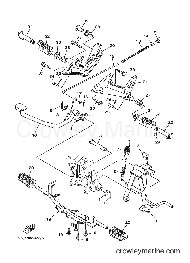 2011 Scooter T135FI - T135FI (5D65) [010] - STAND & FOOTREST