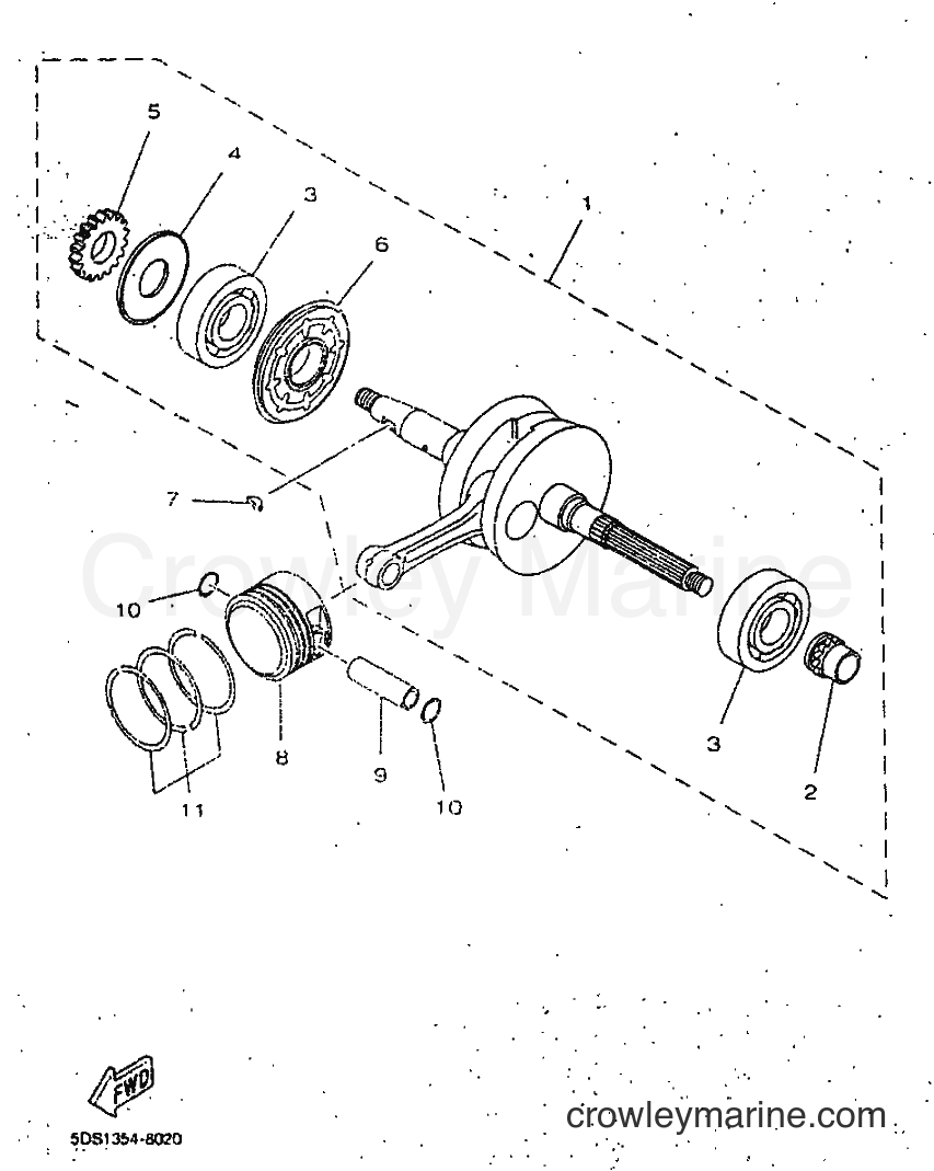 1998 Scooter YP125E - YP125E (5DS8) [010] - CRANKSHAFT & PISTON