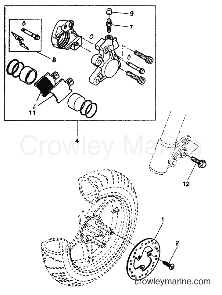 1997 Scooter YQ50 - YQ50 (5DP1) [999] - FRONT BRAKE CALIPER