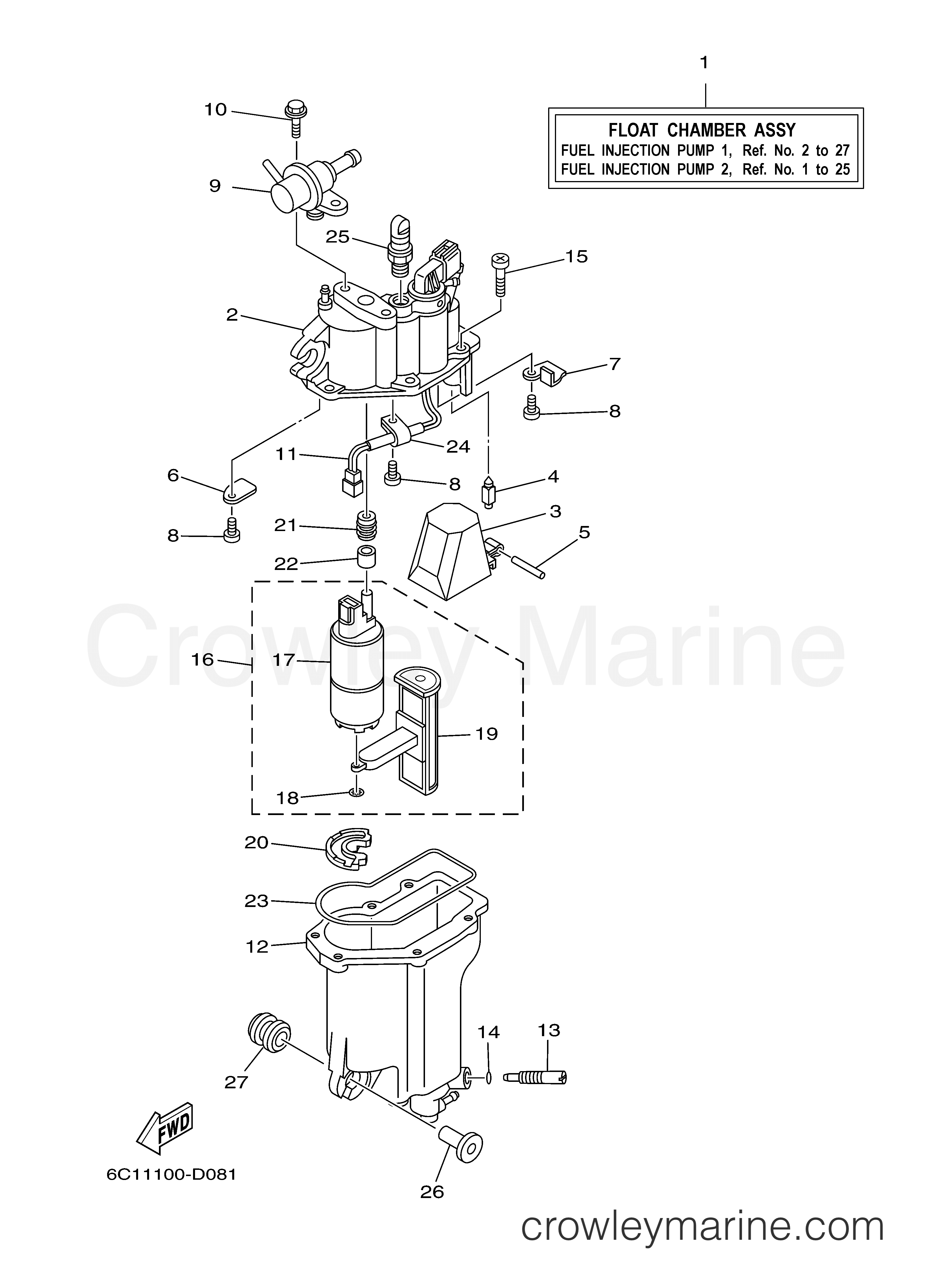 Yamaha Motors F50TLR - FUEL INJECTION PUMP 1