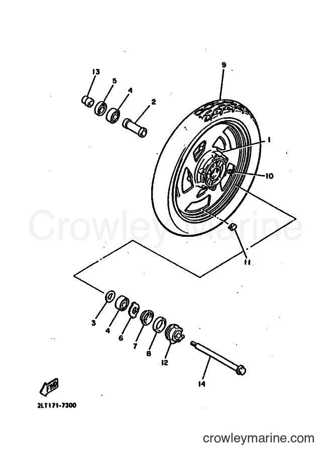 Yamaha Motors VMX12U (2LT0) [010] - FRONT WHEEL