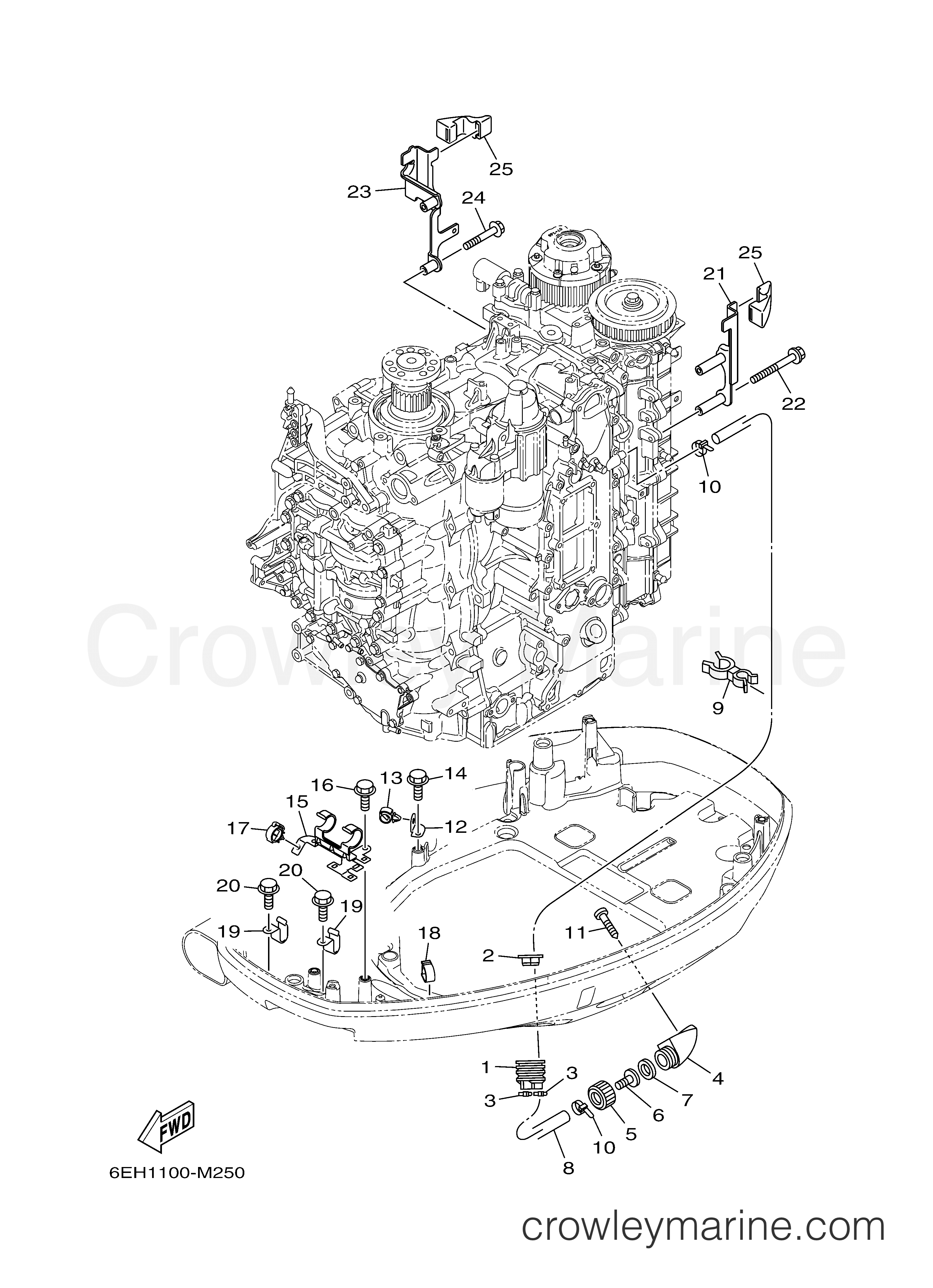 Yamaha Motors F200XB - BOTTOM COWLING 3