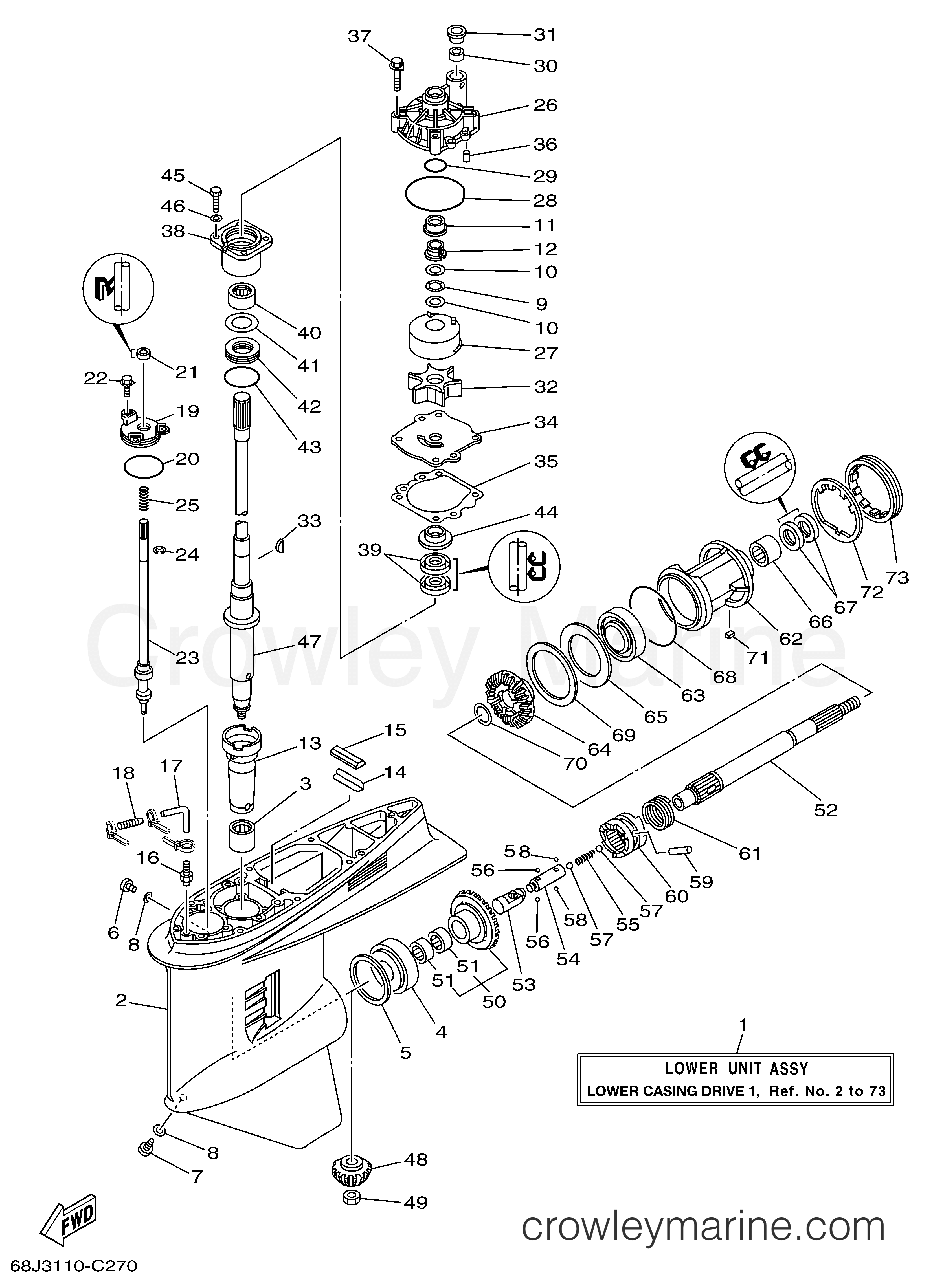 Yamaha Motors Z200TLR - LOWER CASING DRIVE 1