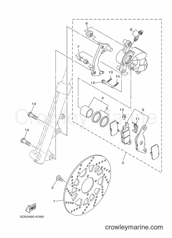 2012 Scooter T115LSE - T115LSE (5D95) [010] - FRONT BRAKE CALIPER